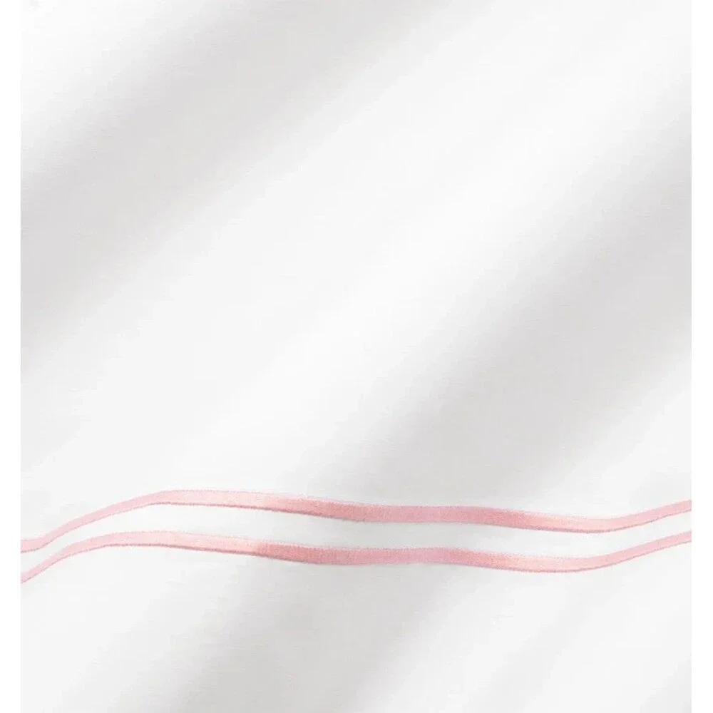 SFERRA Grande Hotel Standard Sham White/Pink Egyptian Cotton Italy 21x26